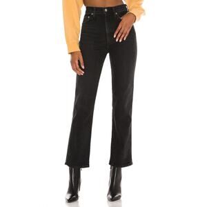 Agolde Pinch Waist‎ Jeans High Rise Kick Flare Panoramic Black Faded Sz 24